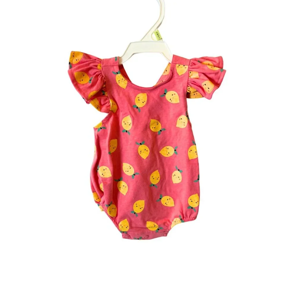 Carters & Okie Dokie Baby Girl Bodysuits & Rompers 3M Cotton Pink Floral Lemonad